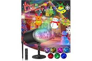 NAVENWELLE 2025 Upgraded Brighter HD Christmas Projector Lights, IP67 Waterproof Outdoor Christmas Decoration Projector Light, Festive Atmosphere Projection Lights for House Yard Party Decorations with Remote
