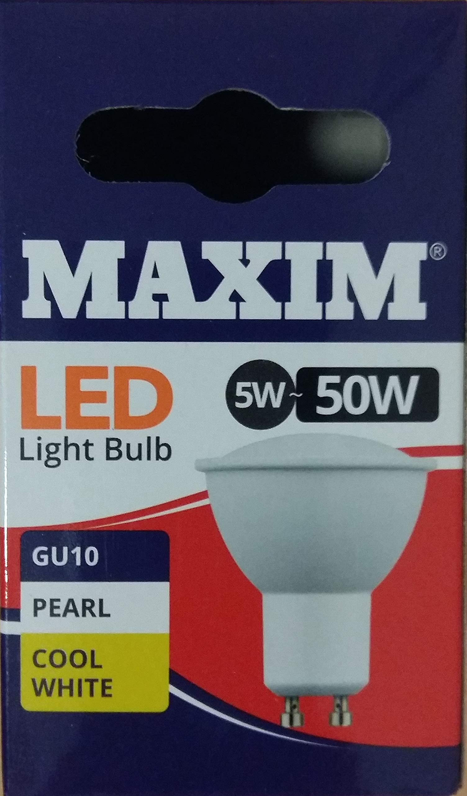 1 x Maxim LED GU10 Bulbs, 5 W, Cool White 50w