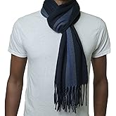 Alpine Swiss Mens Scarf Soft Knit Winter Scarves Plaid Striped or Solid Neck Covering Long Warm Stylish
