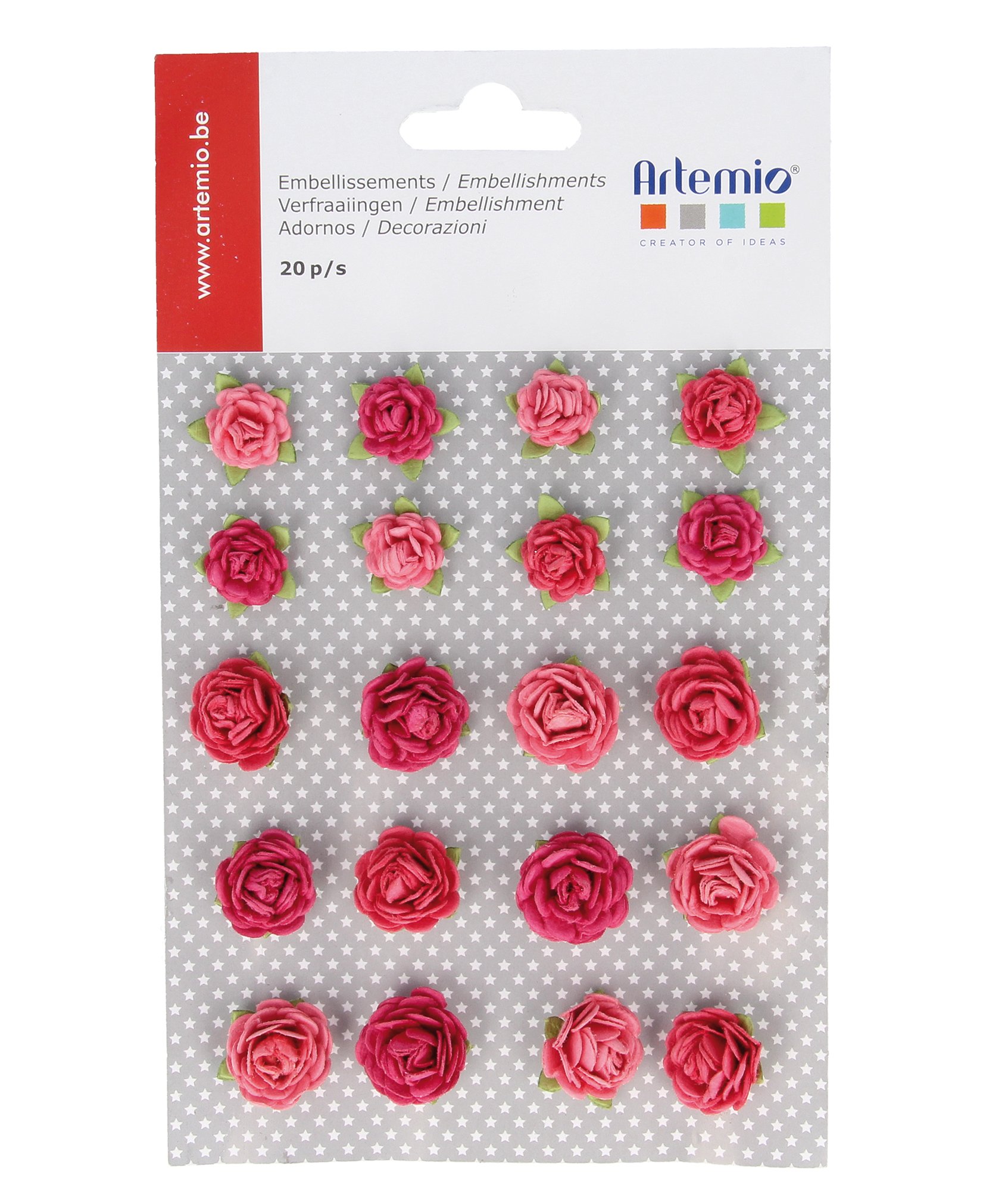 Artemio Set of Mini 20, paper, pink, 19 x 11.5 x 0.5 cm