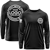 Custom Shirt for Men, Heavy Cotton Long Sleeve, Design Your Own Shirts, Customized T-Shirt Front & Back Black