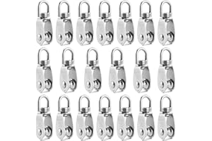 SEHOI 20 PCS M15 Single Pulley Block, 304 Stainless Steel Single Pulley Roller, Wire Rope Pulley, Hanging Pulley Wheel for Hanging and Lifting