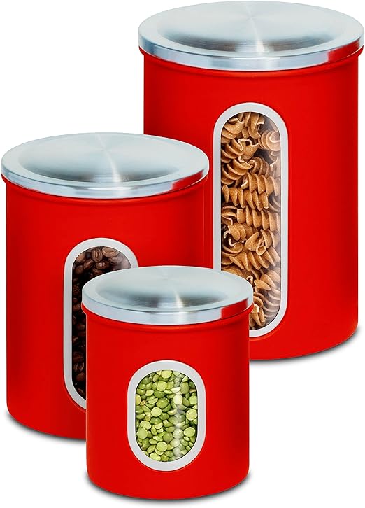 Amazon Com Honey Can Do Kch 03011 3 Piece Metal Nested Canister