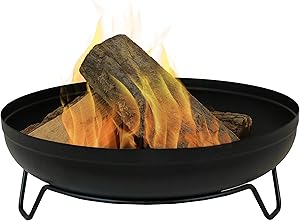 Sunnydaze Steel Outdoor Wood-Burning Fire Pit Bowl - 23-Inch Bonfire Pot - Patio & Backyard Fireplace - Black