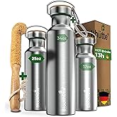 Blockhütte Vacuum Insulated Stainless Steel Water Bottle I 25 oz I Wide Mouth Metal Bottle for hot and cold drinks I BPA-Free I for Travel, School I Kids, Adults, Water Canteen, Sports, flask