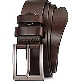 WOLFANT Men's 1.5" Full Grain Leather Belt,100% Italian Real Solid Leather