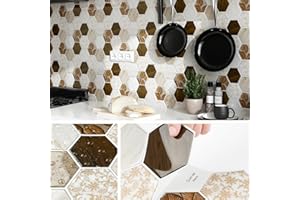 Livelynine 32-Tiles Beige Peel and Stick Backsplash Tile Stickers Waterproof Peel Stick Wall Tiles for Bathroom Shower Sink Back Splash Stick on Tiles for Kitchen Wall Decor 12x12 Mid Century Modern