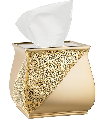 Glitzernde Taschentuchbox Aus Kristall & Edelstahl – Goldfarbener Würfelhalter Für Tisch, Bad & Partydeko