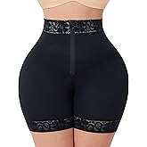 MERYOSZ Tummy Control Panties Butt Lifting Shapewear Shorts for Women Zipper Body Shaper Shorts Thigh Slimmer Underwear (Black,Large)