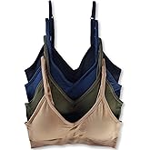 Caramel Cantina 4 Pack V Neck Padded Bralette Adjustable Straps