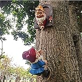 LYQTloml Climbing Gnomes Tree Decor - Cute Gnome Garden Statue Art Resin Dwarf Sculpture for Yard Outdoor Decoration Ornaments