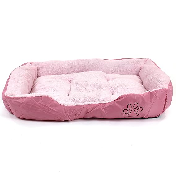 Pink Dog Bed with Deluxe Soft Fleece Cushion in 5 sizes (XLarge