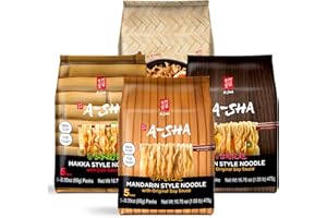 A-Sha Healthy Asian Instant Noodles with Sauce Pack | Best Sellers Variety Bundle | Vegan, Air Dried, High Protein | Great For Ramen, Stir Fry, Wok | 4 Flavors, 19 Packs