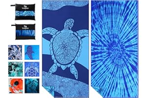 Yongoes 2 Pack Microfiber Lightweight Thin Beach Towel Sand Free Quick Dry Super Absorbent Large Towels for Swimming Pool Yoga Gym Travel Vacation Beach Accessories Essentials