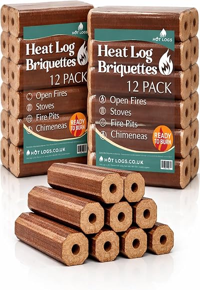 GardenCo Pini Kay Briquettes 24 Logs 2x10kg High Energy Hot Firewood