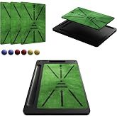 Kasinali Golf Hitting Mats Practice Mat Outdoor Indoor Golf Training Mat | Golf Mat Outdoor Indoor Training Chipping Show Swing Path 3 Replaceable Turf Mat with No-Slip Rubber Backing Men Dad Gifts