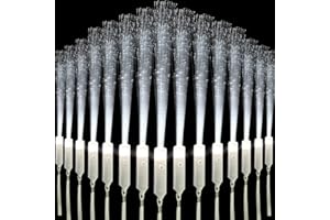 M.best 15pcs Glow Sticks LED Light up Wedding Wands, 3 Flashing Modes Glow in The Dark White Fiber Optic Wands Party Favors Supplies for Kids Birthday Wedding