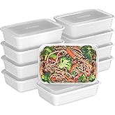 Bentgo 20-Piece Lightweight, Durable, Reusable BPA-Free 1-Compartment Containers - Microwave, Freezer, Dishwasher Safe - White
