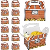 Adorox 12 Pack Pirate Treasure Chest Decoration Party Favor Goodie Candy Box Grab Bag
