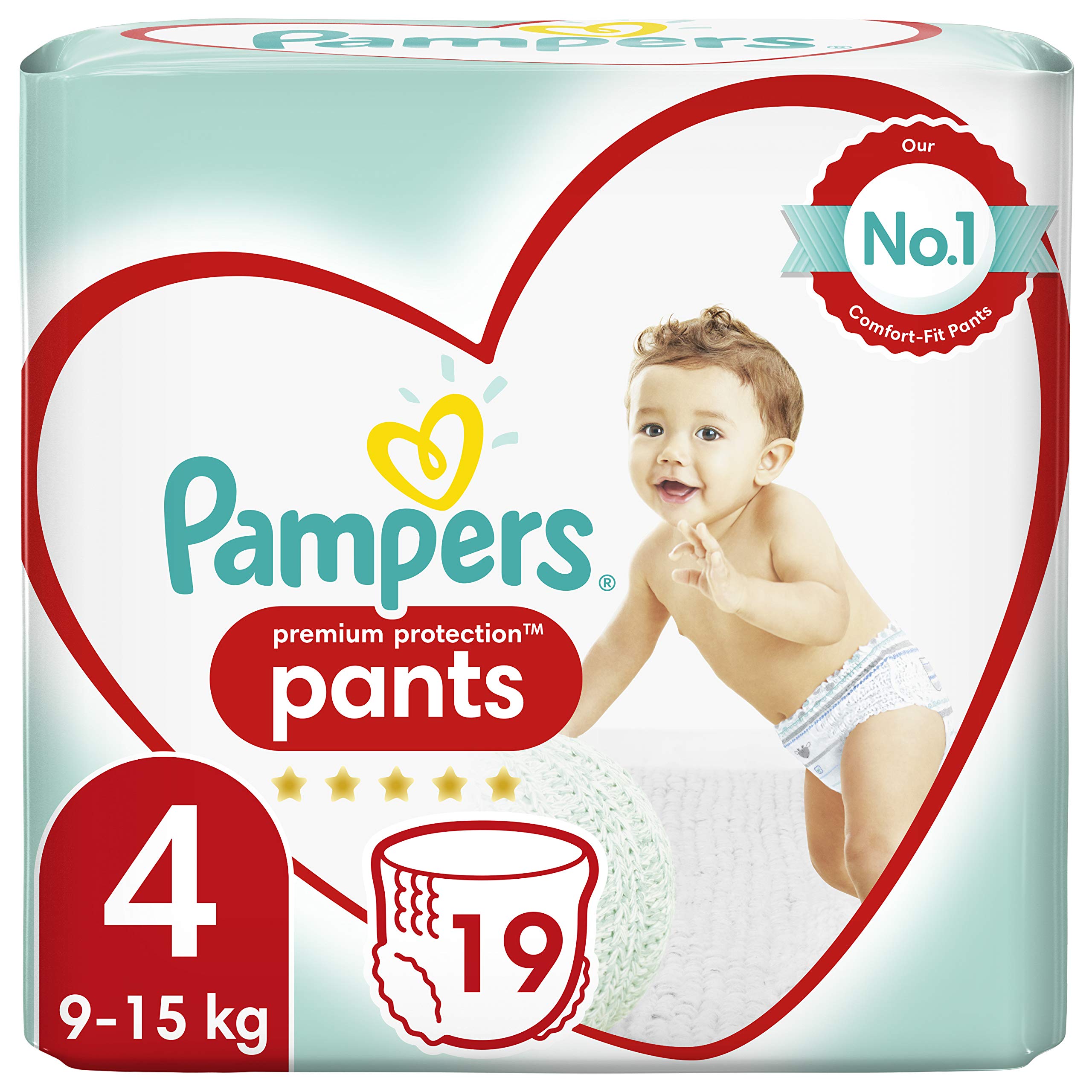 Pampers Premuim Protection Pants Size 4, 8-14 kg, 19 Nappies