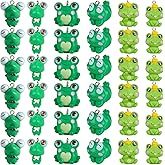 COGCHARGER 36 Pcs Frog Resin Charms Pendants Green Frog Miniature Figurines Cute Cartoon Animal Charms for Jewelry Necklace Bracelet Earrings Making