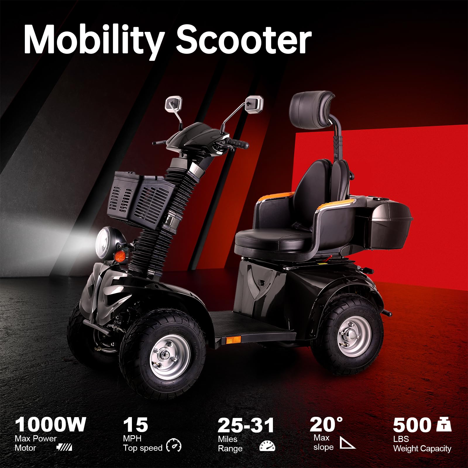 Mua Heavy Duty Mobility Scooter for Seniors & Adults 500lbs Capacity ...