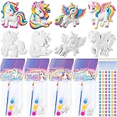 Foilswirl 28 Set End of Year Gifts DIY Painting Kit Unicorn Ceramic to Paint Your Own Statues Unpainted Bisque Figurines with Greeting Cards Art Crafts for Prize Summer Party Favors