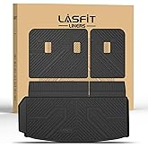 LASFIT Trunk Mat with Backrest Mat for Chevrolet Chevy Traverse 2024-2026 & GMC Acadia 2024-2026 & Buick Enclave 2025-2026, All Weather TPE Custom Fit Cargo Mat Trunk Liner with Backrest Mat, Black