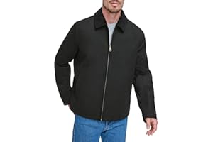 Dockers Mens Wool Blend Open Bottom Jacket With Quilted Bib