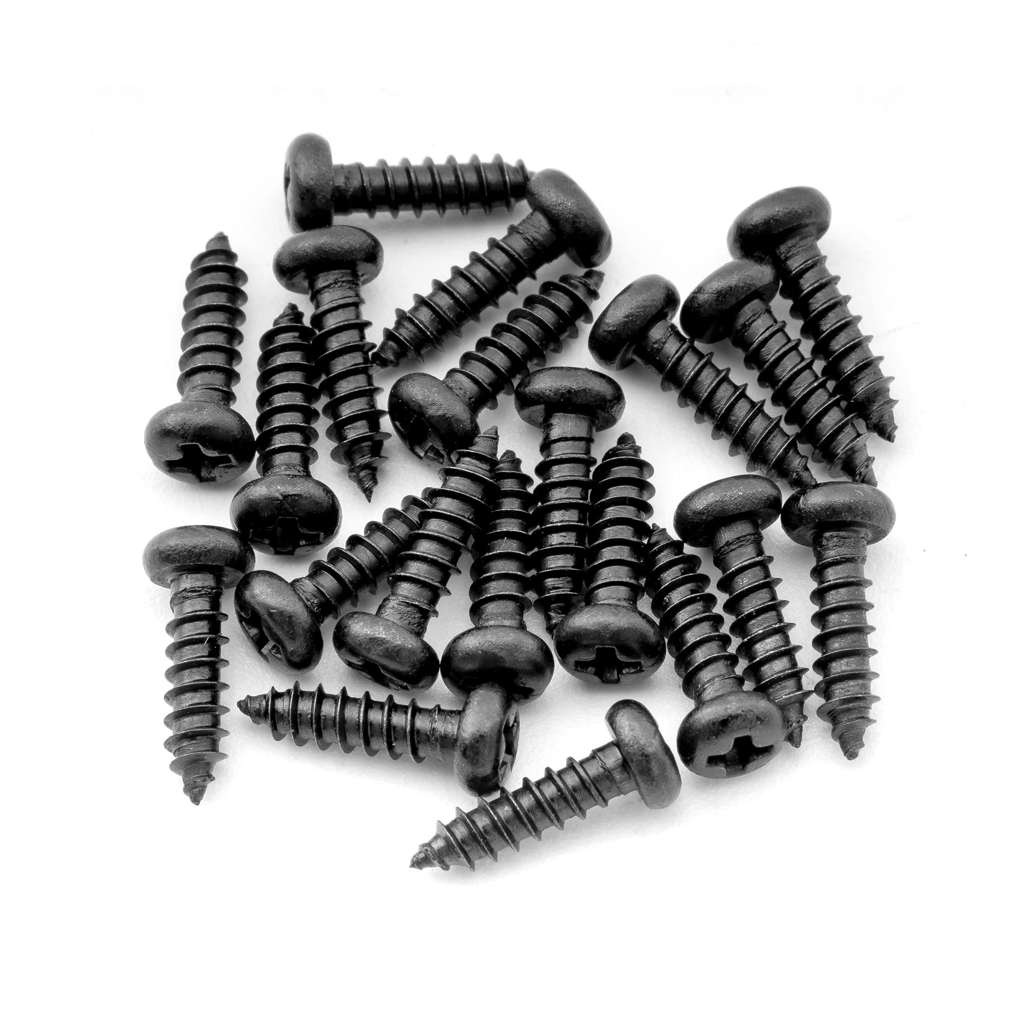 Musiclily Ultra 2.5x10mm Stainless Steel Pan Head Mounting Screws for Acoustic Classical Electric Guitar Tuners Machine Heads, Black (Set of 20)
