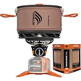 Jetboil TrailCook 2.0L Camping and Backpacking Stove Cooking System, Tan | Adjustable heat &amp; simmer control, easy-turn knob igniter, propane/isobutane burner