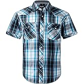 Men's Western Snap Casual Shirt Two Pocket Short Sleeve Shirt