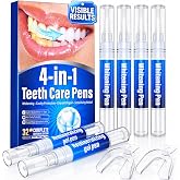 Teeth Whitening Pen Kit - 35% Carbamide Peroxide, Stain Removal, 4 Whitening Pens + 2 Remineralizing Pens, Enamel Repair, Anti-Cavity, Sensitive Teeth Care, 6 x 0.14 fl oz(Mint)