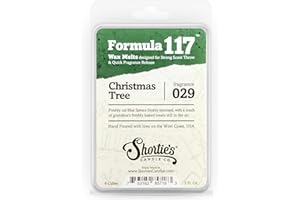 Shortie's Candle Company Christmas Tree Wax Melts - Formula 117-1 Highly Scented 3 Oz. Bar - Made with Natural Oils - Christmas & Holiday Air Freshener Cubes Collection