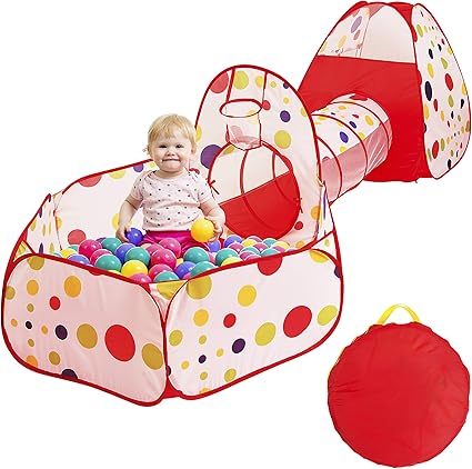 Mabsi Bebé™ Juego para Niñas y Niños 3 en 1 – ALBERCA/Piscina para Juguetes o Pelotas, TÚNEL y CASA Tienda DE CAMPAÑA Infantil. (Pelotas no Incluidas): Amazon.com.mx: Juegos y juguetes