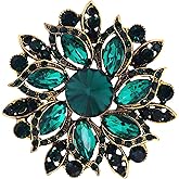 LAXPICOL Vintage Women's Austrian Crystal Elegant Flower Brooch Wedding Broach Pin