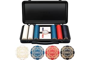 SLOWPLAY Nash Ceramic Poker Chips Set for Texas Hold'em, 300 PCS [Blank Chips], 39mm & 10g Each | Features a High-end Chip case with Extra Durable German Polycarbonate Shell