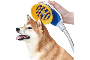 PETHROOM Pet Bath Relax Shower | Pet Massage Bath Brush with Shower Head | Deshedding, Scrubbing & Splash Shield for Dogs & Cats, Soft Silicone Grooming Tool