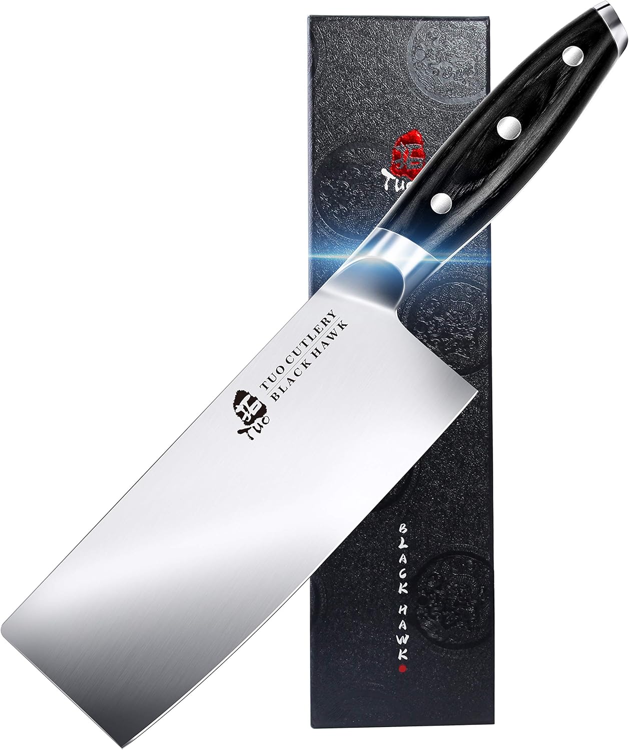 TUO Cleaver Knife Professional 7 inch HeavyDuty Chopper Knife High