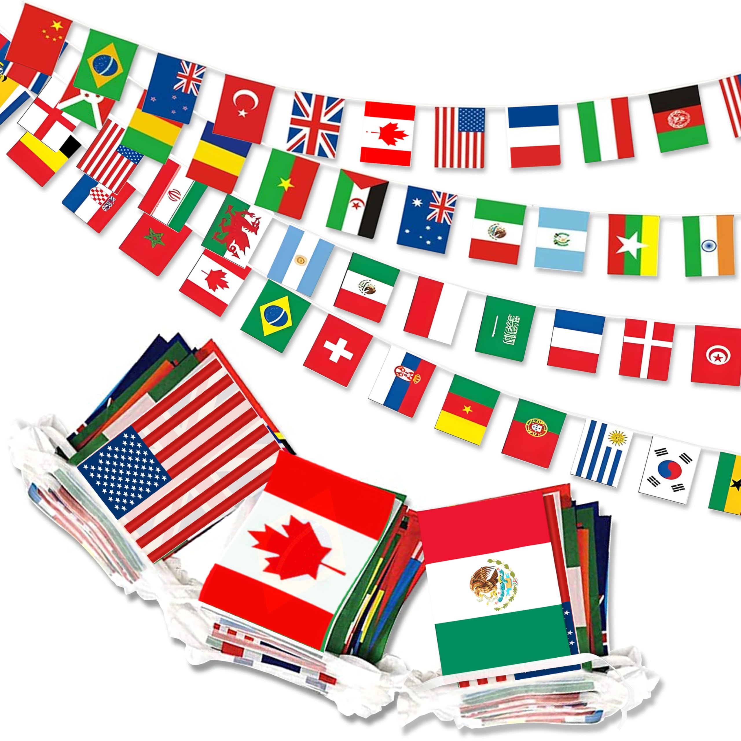 Photo 1 of 100 Countries String Flag,95FT International Flags Bunting Banner,World Flag for Theme Party,Bars,School,Garden,Sports Game Events,Grand Opening,Classroom,Sports Clubs