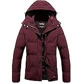 Pursky Women's Warm Winter Thicken Coat Waterproof Cropped Jackets Parka With Removable Hood