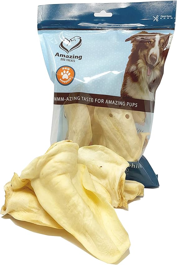 Amazing Dog Treats Cow Ears (25 Pack) Premium ThickCut