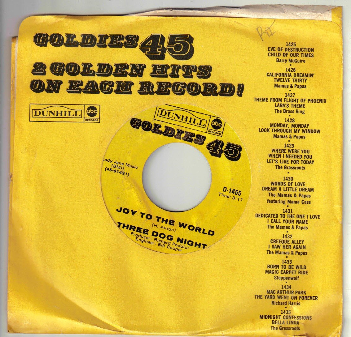 Three Dog Night Three Dog Night Joy To The World Bw I Can Hear You Calling 45rpm Reissue Record Amazon Com Music
