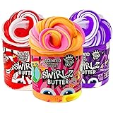 COMPOUND KINGS Scented Swirlz Butter Slime Jar for Girls & Boys | Sensory Toys | Non-Sticky | Stress Relieving Tactile (3-Pac