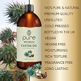 Pure World Castor Oil 1 Litre 1000ml Cold Pressed 100% Pure Hexane Free Food view 5