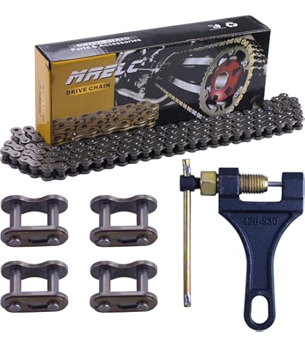 Tusk GOLD 428 Chain - Non O-Ring - 124 Links – Factory Minibikes - Foto 4