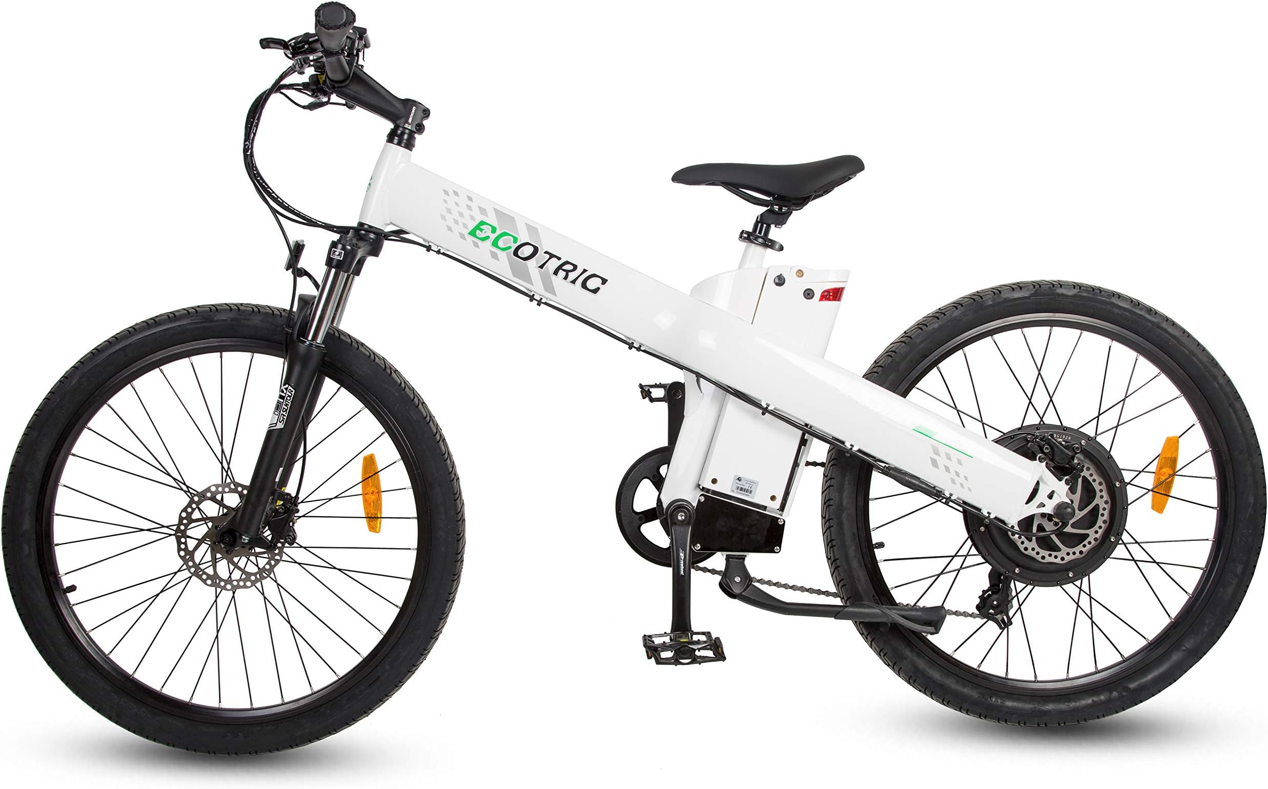 ECOTRIC 26" Electric Bicycle Powerful 1000W Motor 48V/13AH Removable Battery Aluminum Frame Black City Tire Ebike LED Display Throttle and Peddle Assist Power