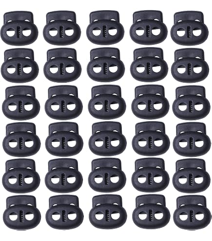 100x Plastic Cord Lock Spring Clasp Stoppers Rope Ends Toggles...