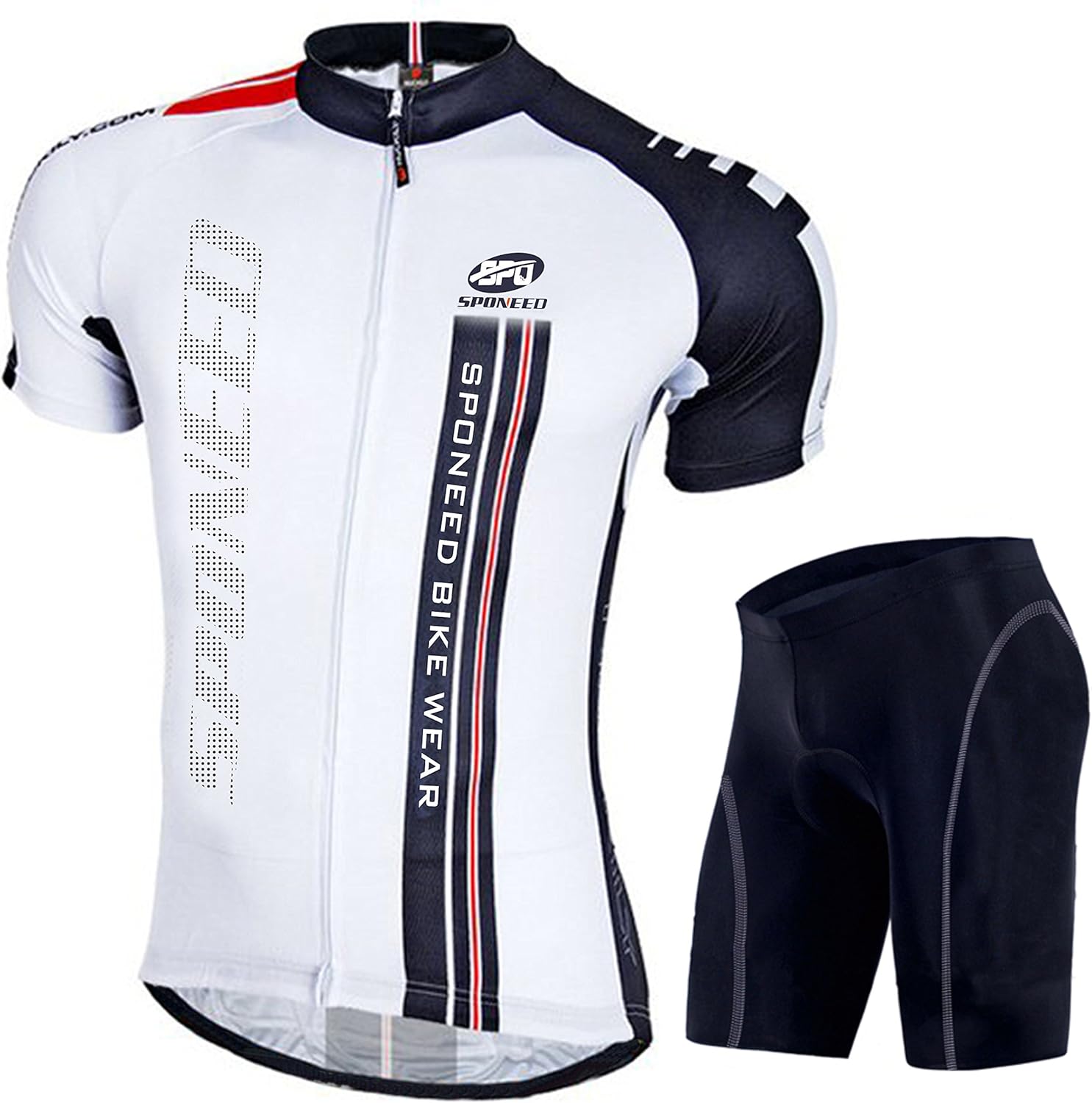 sponeed Men Cycling Outfit Set MTB Bicycle Jersey Road Biker Shorts Trianthlon Cyclwear Shirts : Clothing