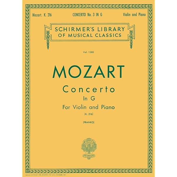 Mozart, Concerto No. 3 In G Major- K. 216, For Violin And Piano